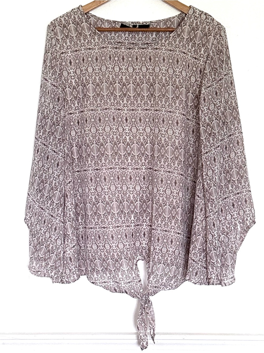 New Directions Curvy Plus Shirt Women’s 2X Geometric Boho Lightweight Blouse Top